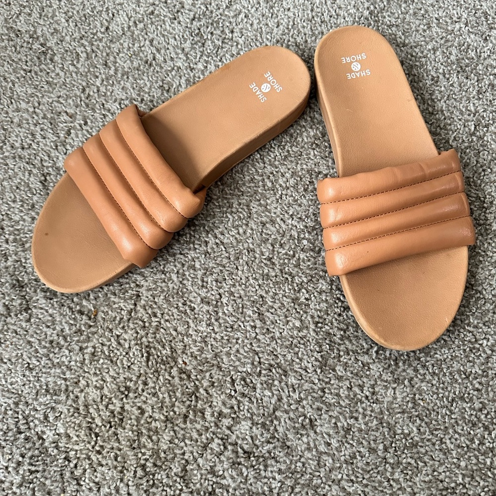 Women's Tan Slide Sandals